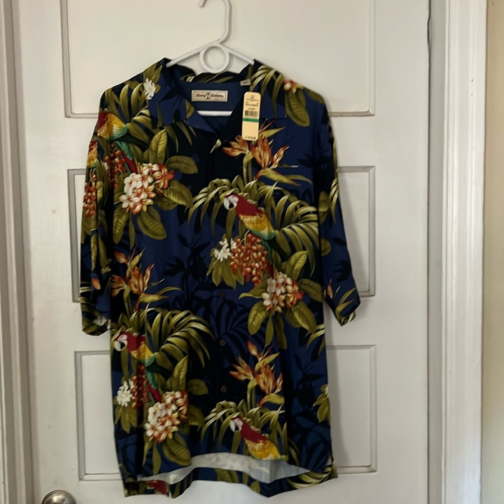 Men's Tommy Bahama Aloha Shirt -blue tropical print